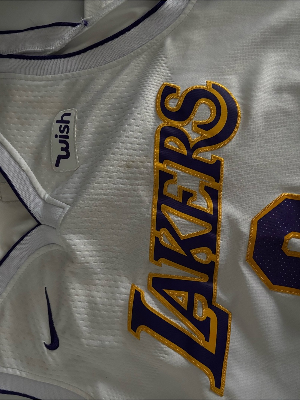Nike White, Purple & Gold NBA Basketball Jersey